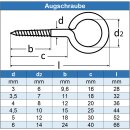 Ösenschrauben mit Holzgewinde 4 x 36 mm Edelstahl A2 - rostfrei