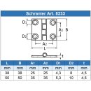 Scharnier 38 x 38 x 4,5 mm Feinguss poliert, Edestahl AISI 316 / A4