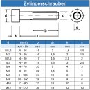 M2,5 x 10 mm Zylinderschrauben mit Innensechsrund (TX) ISO 14579 Edelstahl A2