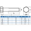 Sechskantschrauben M14 X 75 mit Schaft DIN 931 Edelstahl A2