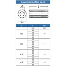 Gewindemuffen M6 X 25 (D=10) rund, Edelstahl A2