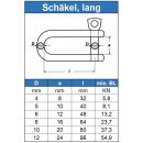 Schäkel lang D=10 ähnlich DIN 82101, Edelstahl A4