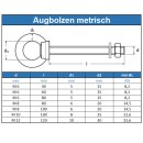 Augbolzen mit metrischem Gewinde M6 X 40, Edelstahl A4