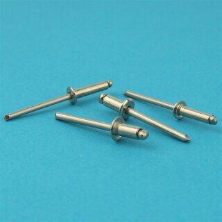 Blindniet 4,8 X 8 mm mit Flachkopf DIN 7337 Edelstahl A2