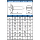 Zylinderschrauben M6 X 14 mit Schlitz DIN 84 Edelstahl A2