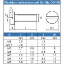 Flachkopfschrauben M5 X 10 mit Schlitz DIN 85 Edelstahl A2