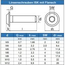 Linsenschrauben mit Innensechskant und Flansch ISO 7380 M8 x 10 Edelstahl A2