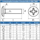 Linsenschrauben M5 X 16 mit Kreuzschlitz "H" DIN 7985 Edelstahl A2