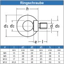 Ringschrauben M10 gegossen u. poliert ähnl. DIN 580 Edelstahl A2
