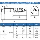 Halbrundholzschrauben 5 X 45 mit Kreuzschlitz "Z" DIN 7996 Edelstahl A2