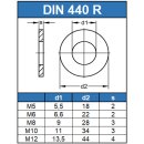 Holzkonstruktionsscheiben M10 DIN 440 Edelstahl A2, Form R (Rundloch)